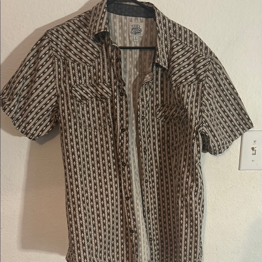 Men's Black and White Western Shirt